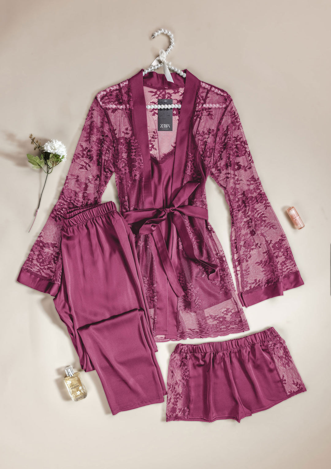 Satin & Lace Sleepwear Set
