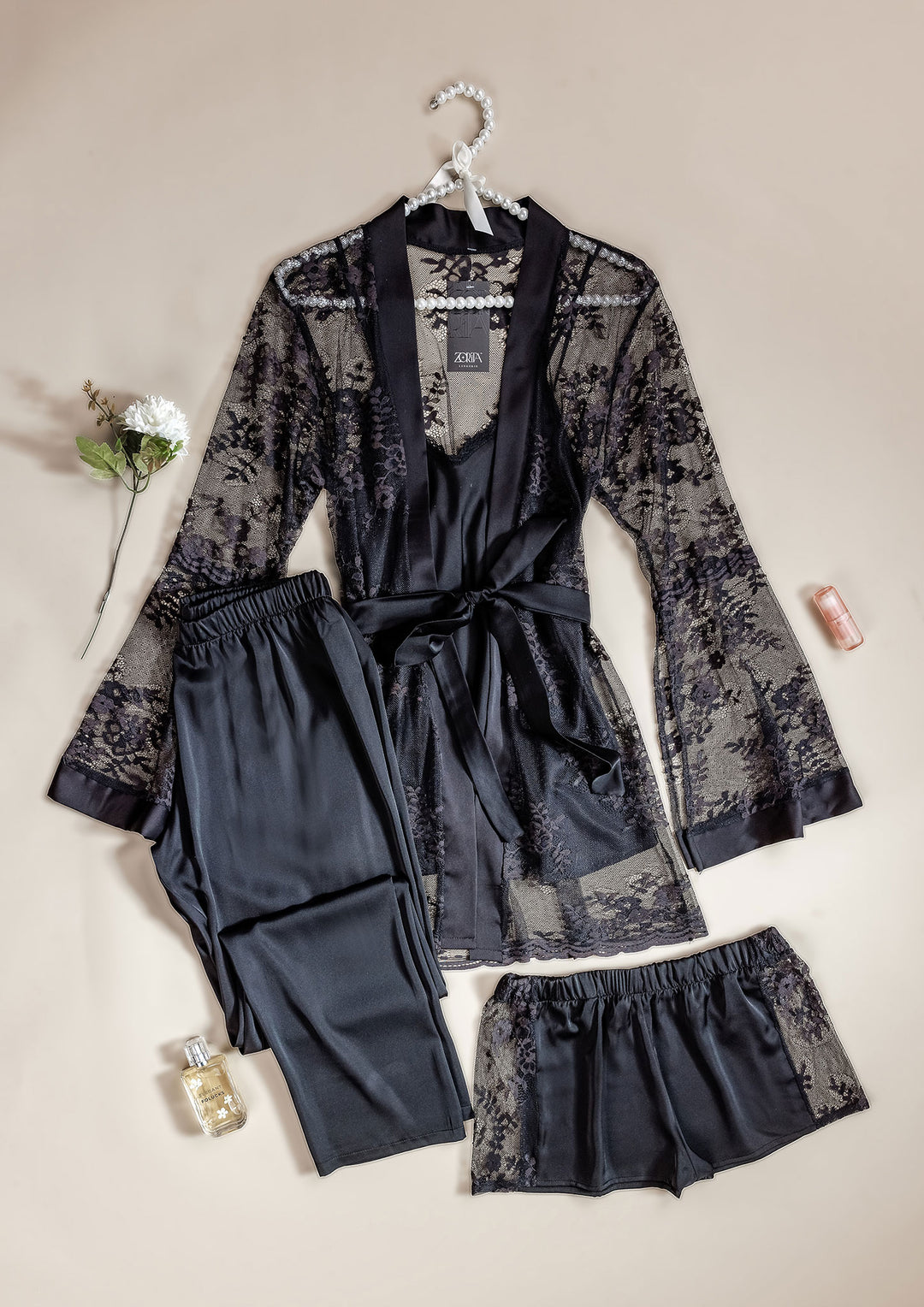Satin & Lace Sleepwear Set