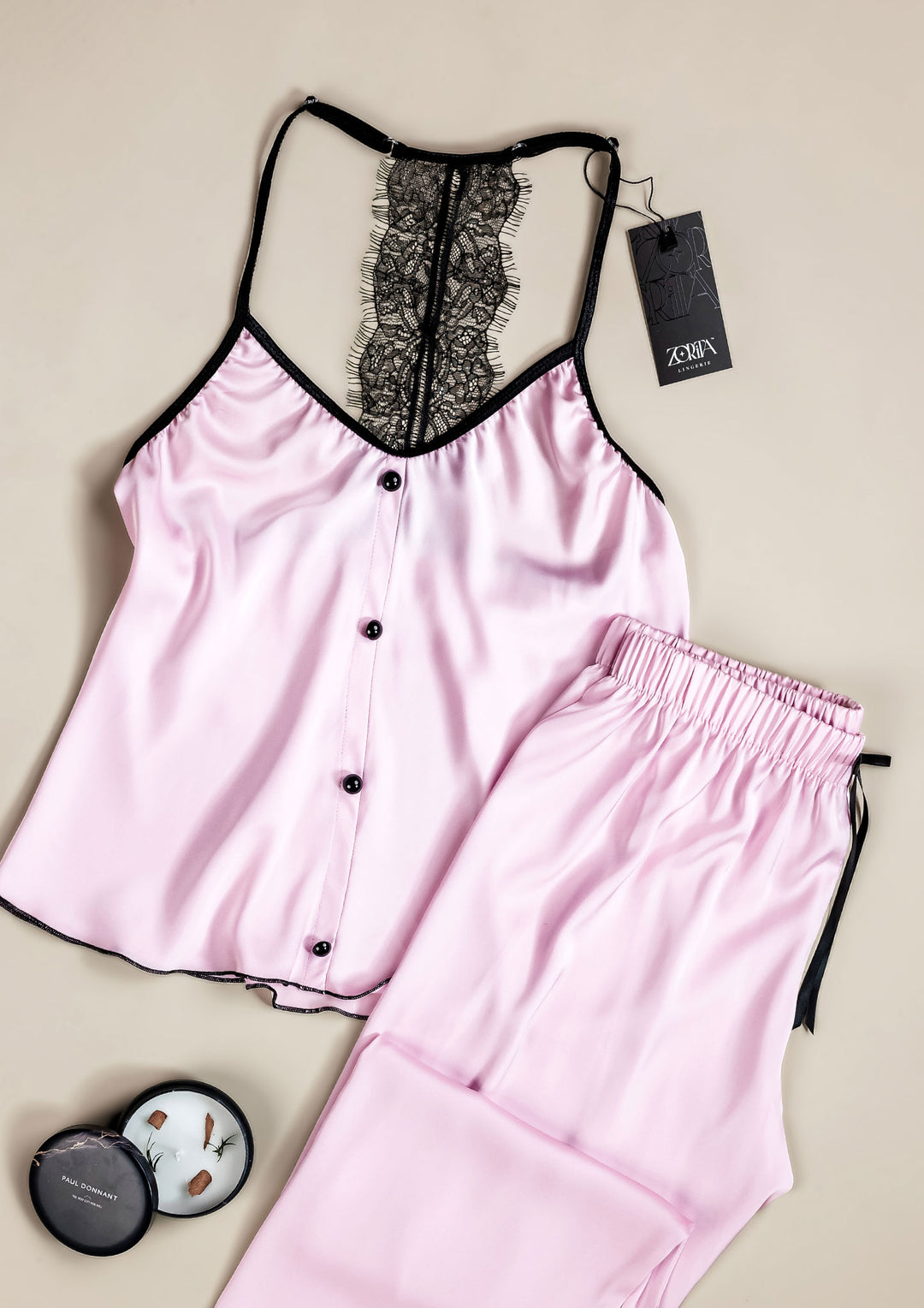 بيجامة ساتان مثيرة قطعتين 3446-25