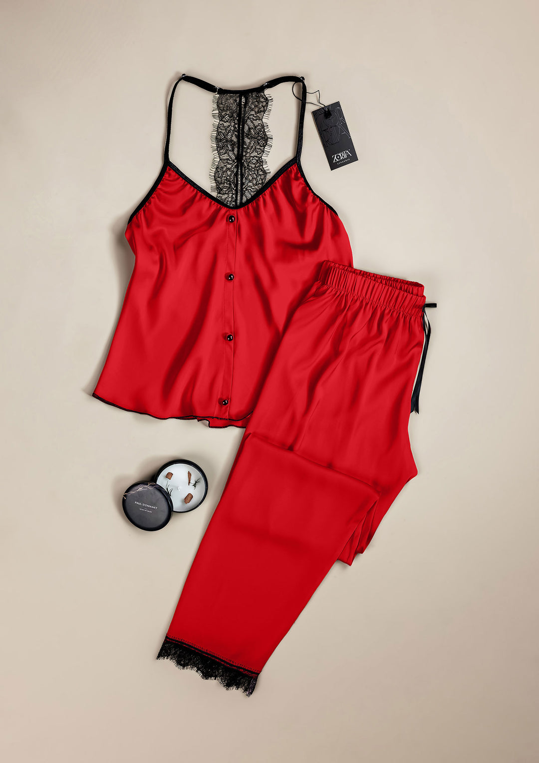 بيجامة ساتان مثيرة قطعتين 3446-25