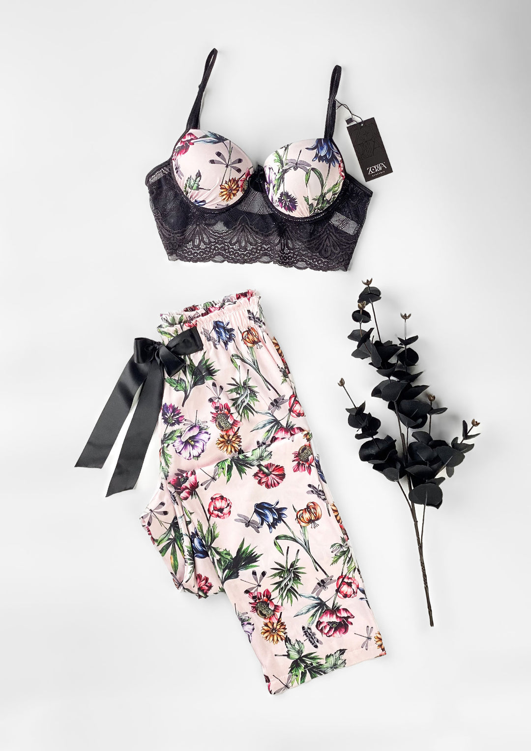 Satin Lace Pajama Set