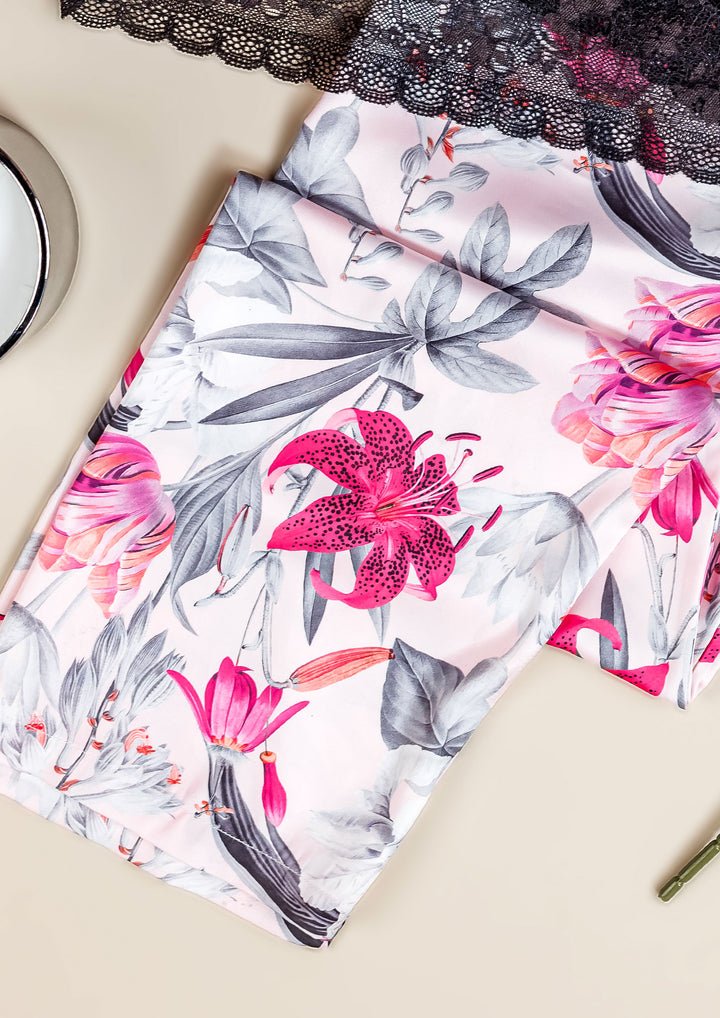 Satin Lace Pajama Set