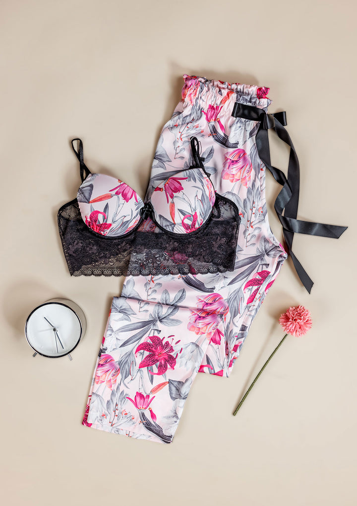 Satin Lace Pajama Set