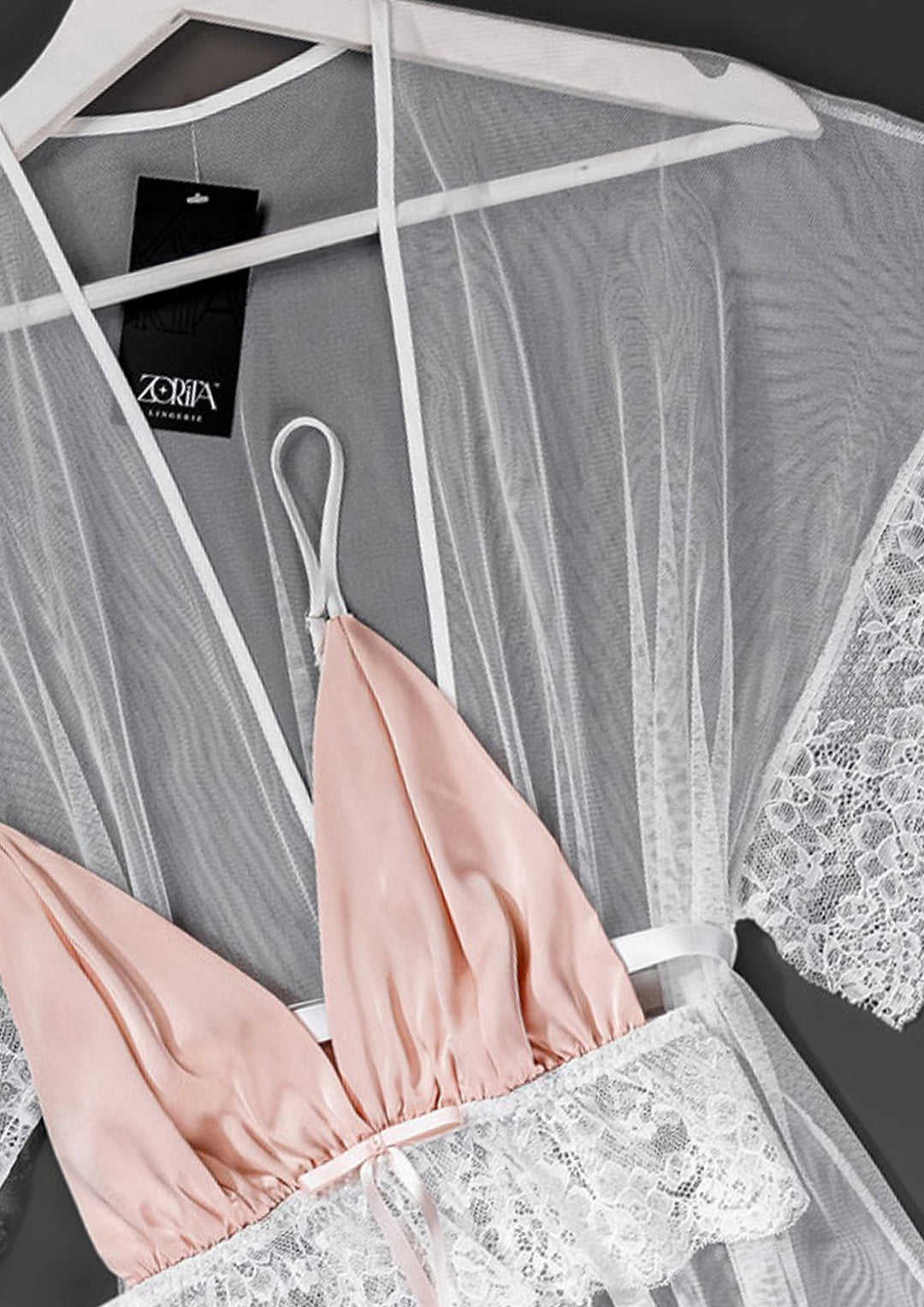 Lace Trim Satin Pajama Set