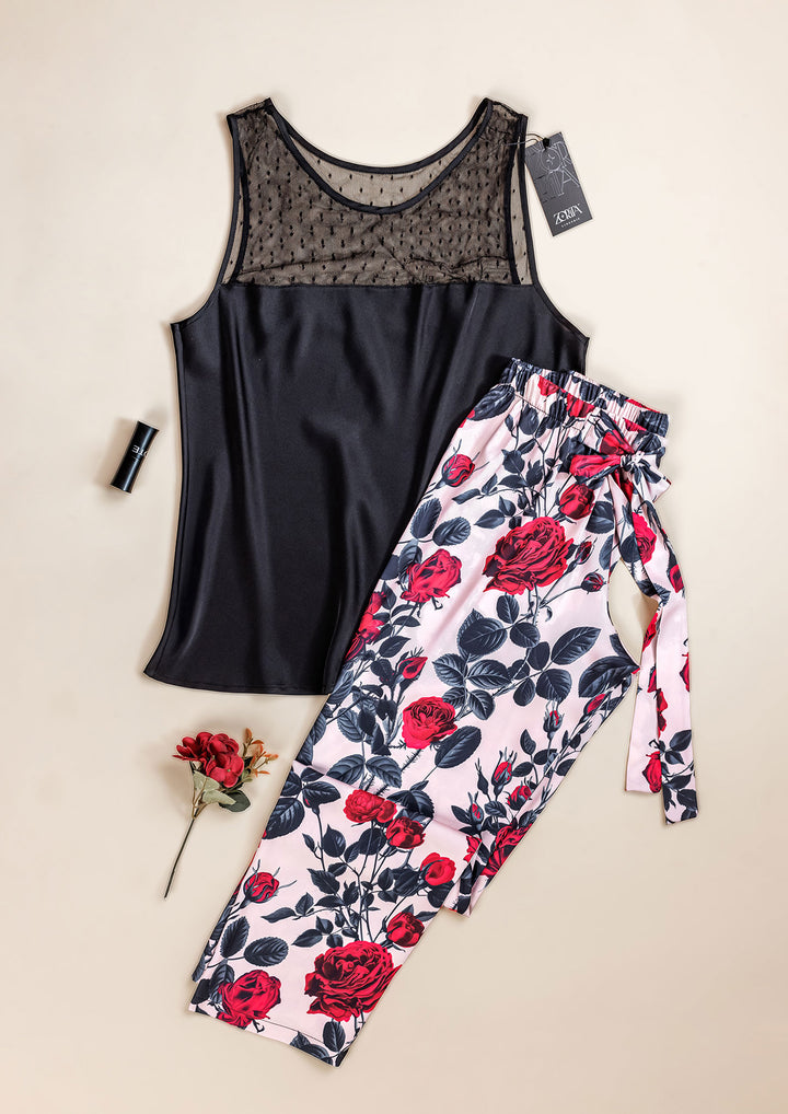 طقم بيجاما ساتان