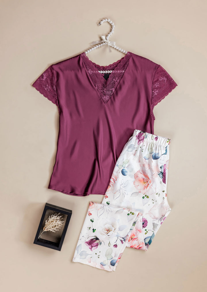 طقم بيجاما ساتان