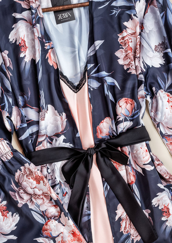 طقم بيجاما ساتان 3 قطع