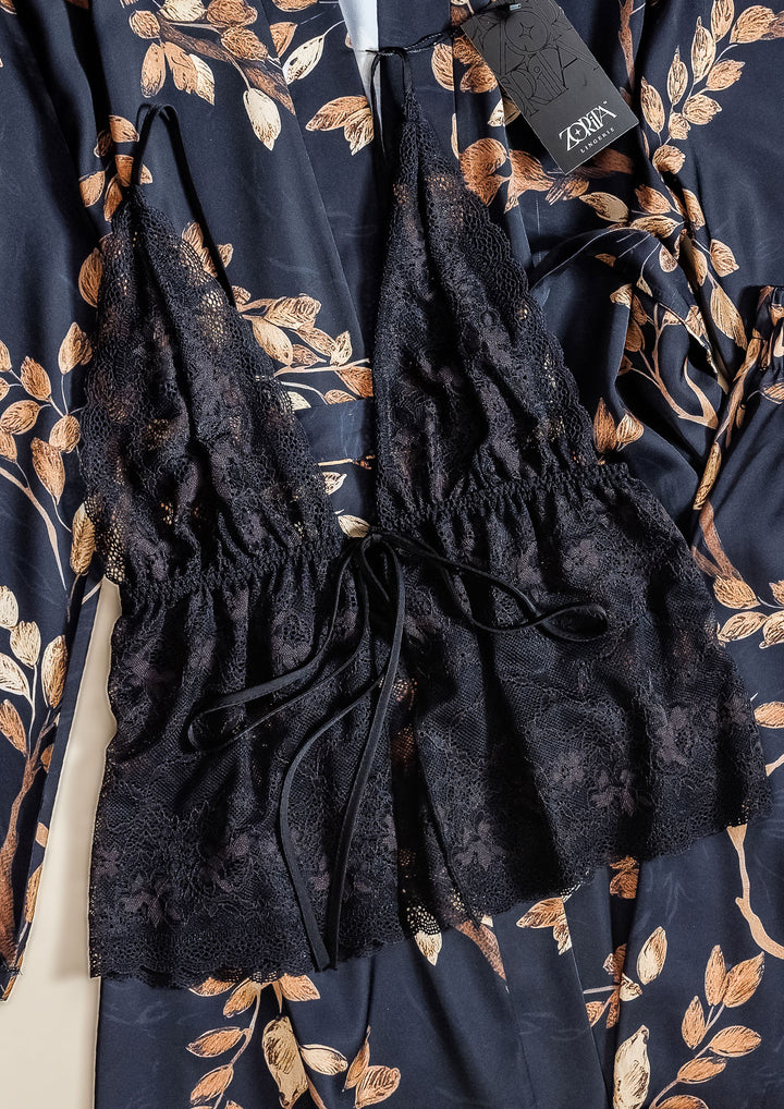 طقم بيجاما ساتان 3 قطع