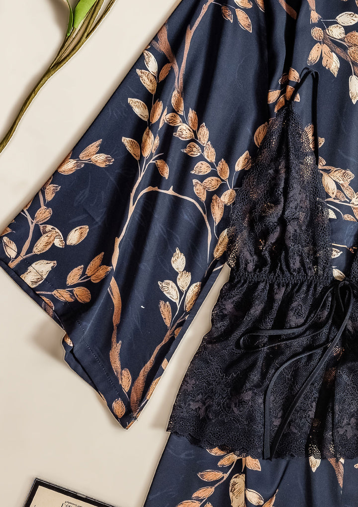 طقم بيجاما ساتان 3 قطع