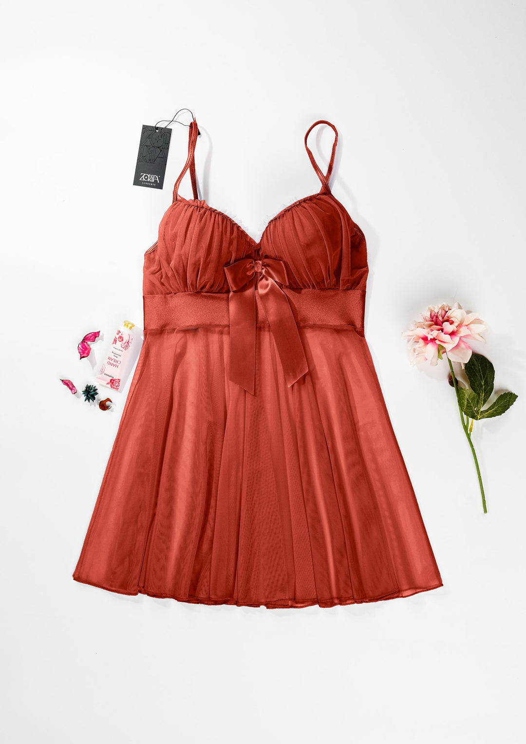 قميص نوم شبك مبطن