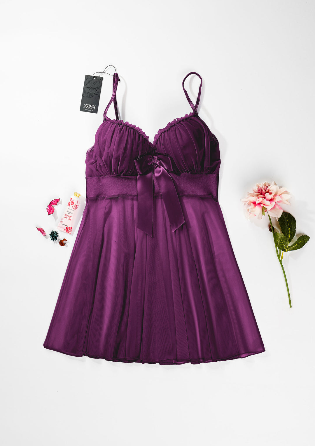 قميص نوم شبك مبطن