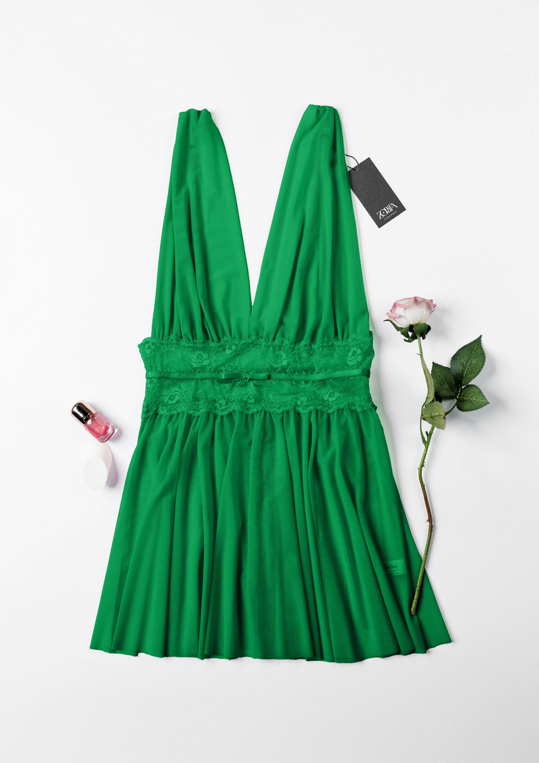 Lace Trim Babydoll with Panty