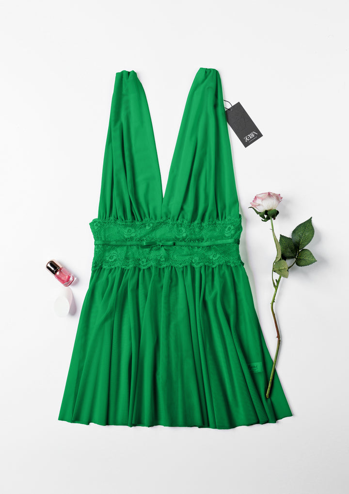 Lace Trim Babydoll with Panty