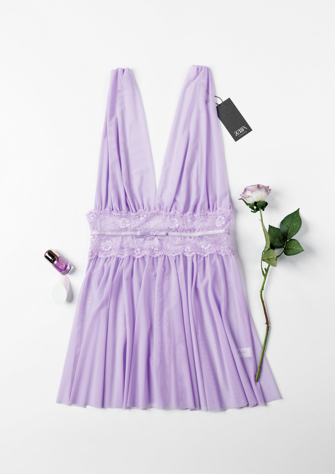 Lace Trim Babydoll with Panty