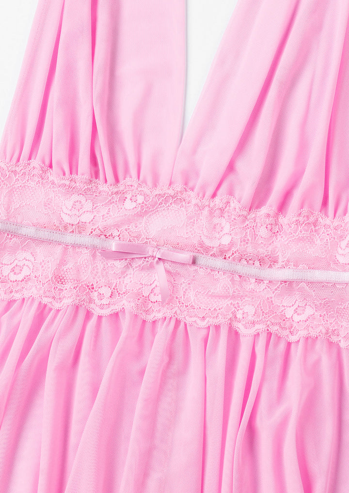 Lace Trim Babydoll with Panty