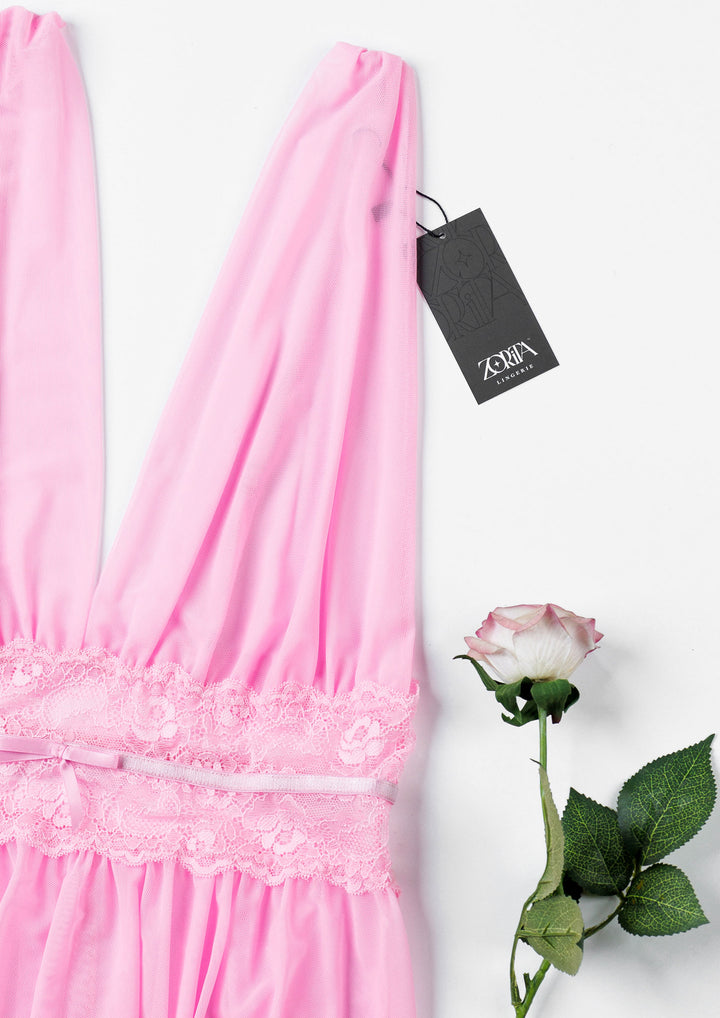 Lace Trim Babydoll with Panty