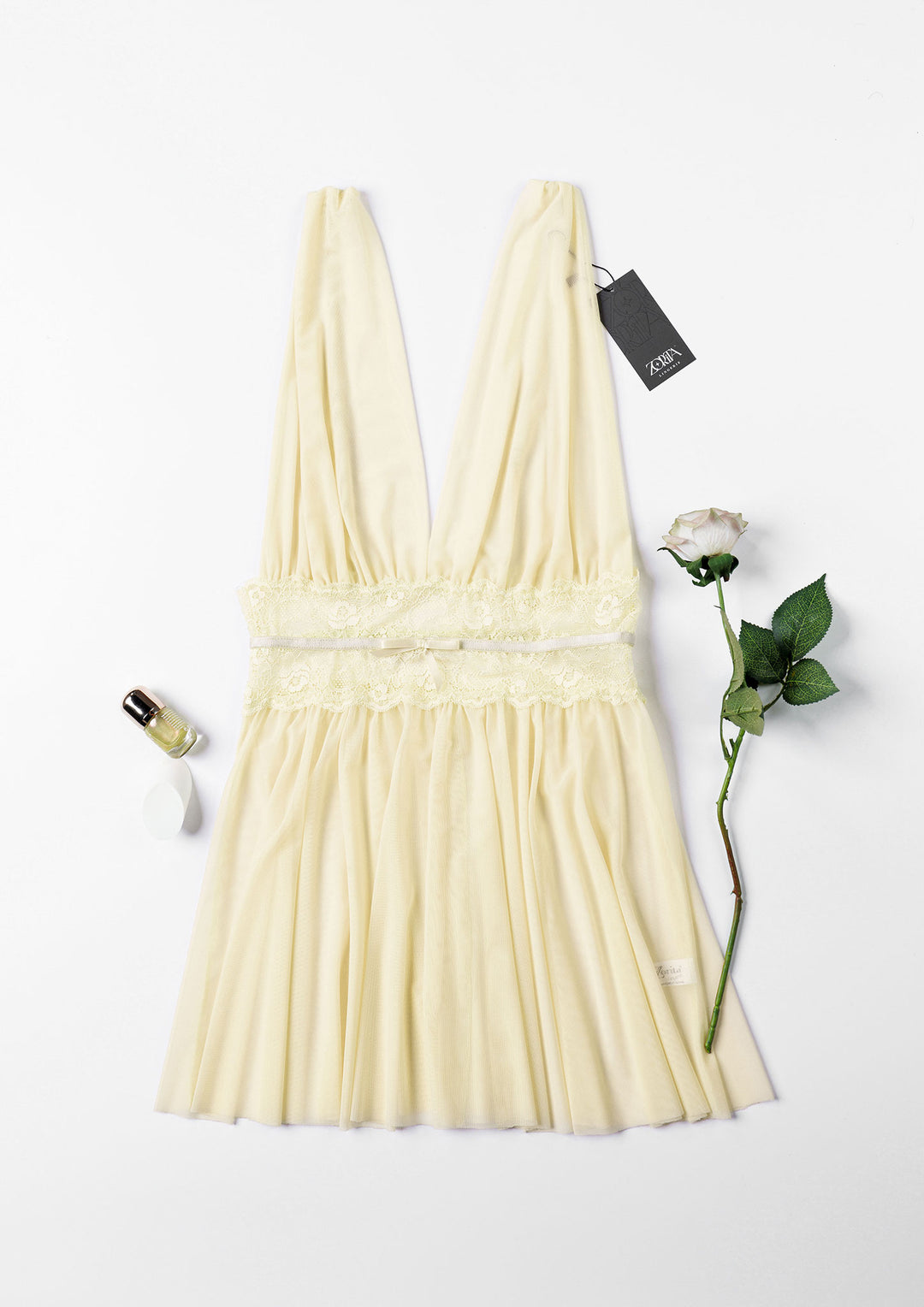 Lace Trim Babydoll with Panty