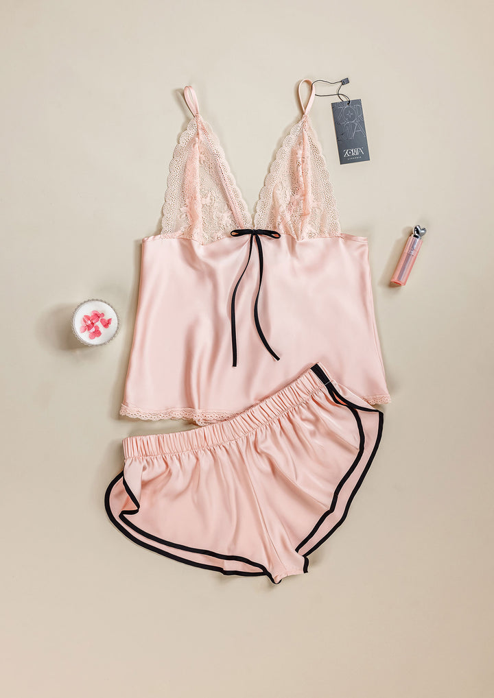 طقم شورت ساتان