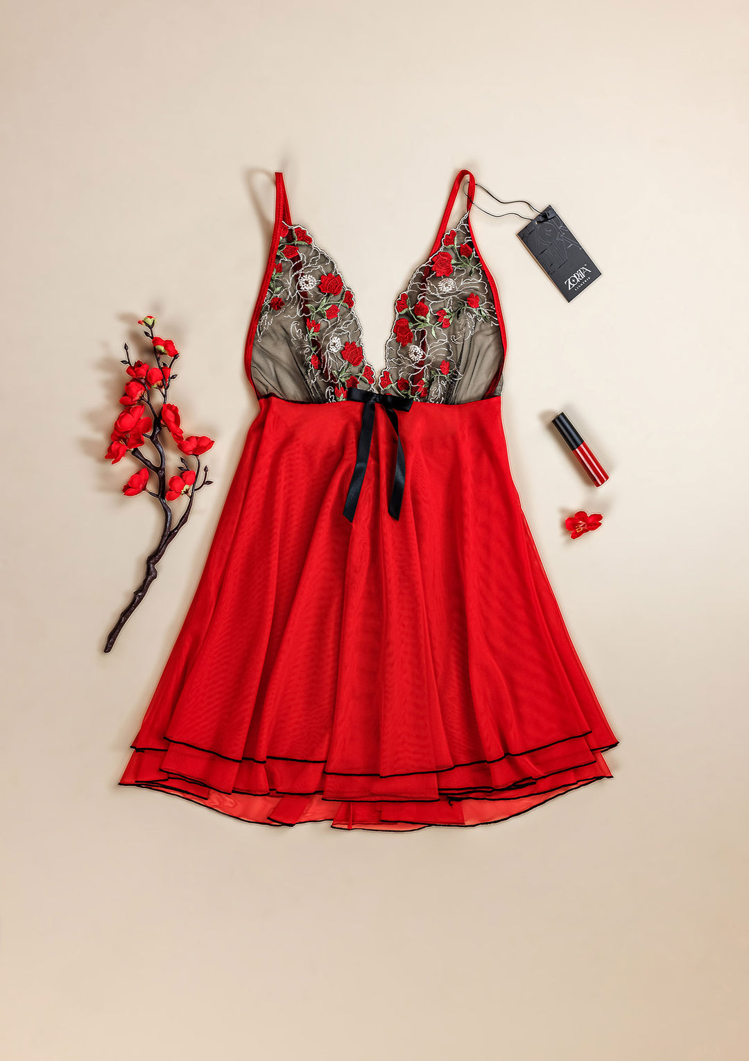 بيبي دول دانتيل بأشرطة رفيعة