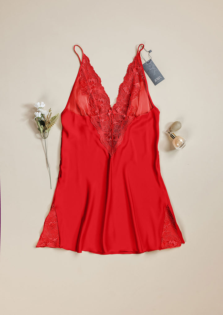 قميص نوم بيبي دول ساتان بلمسة دانتيل