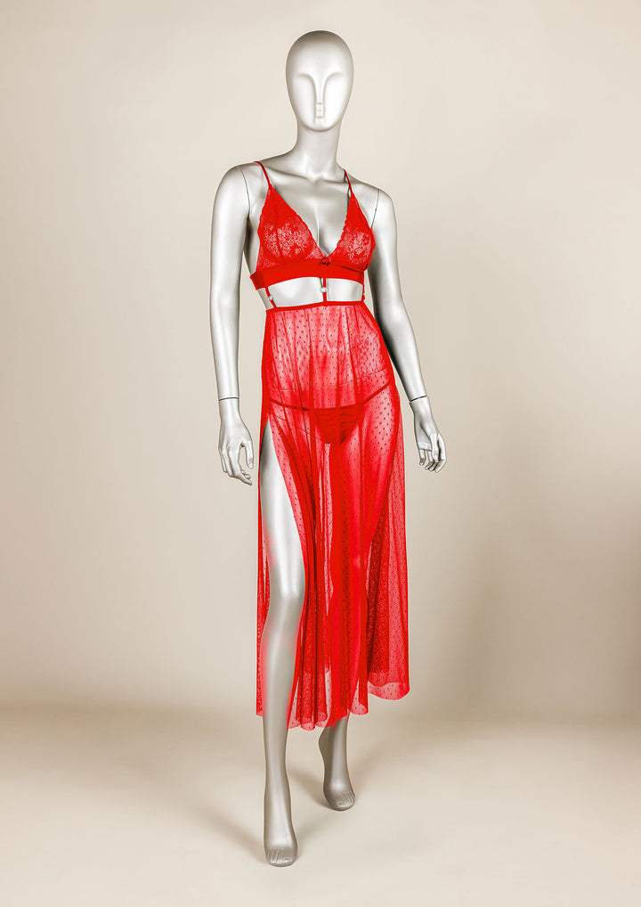 فستان شبكي مبطن