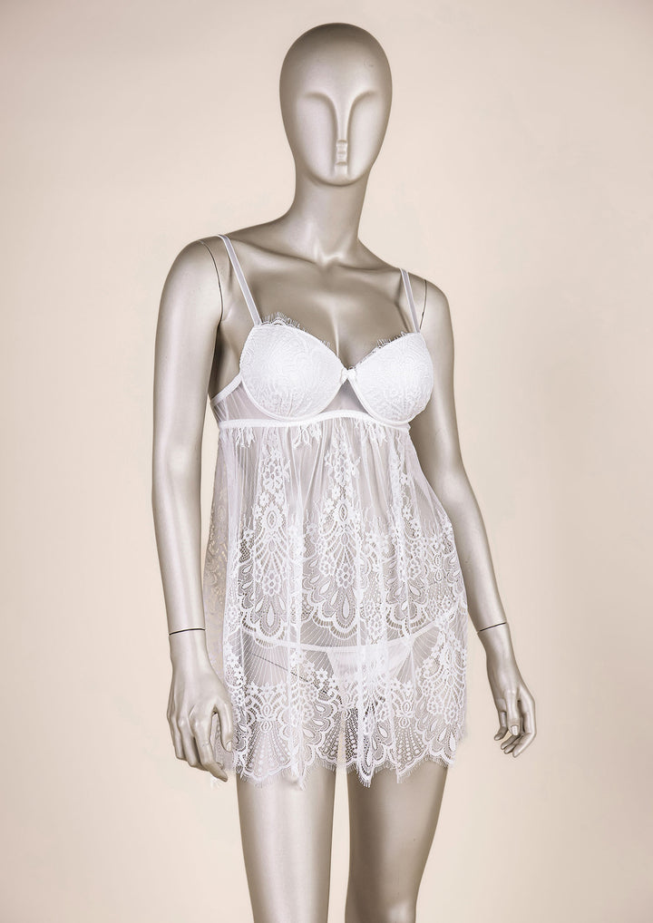 Feathered Lace Bridal Lingerie Set