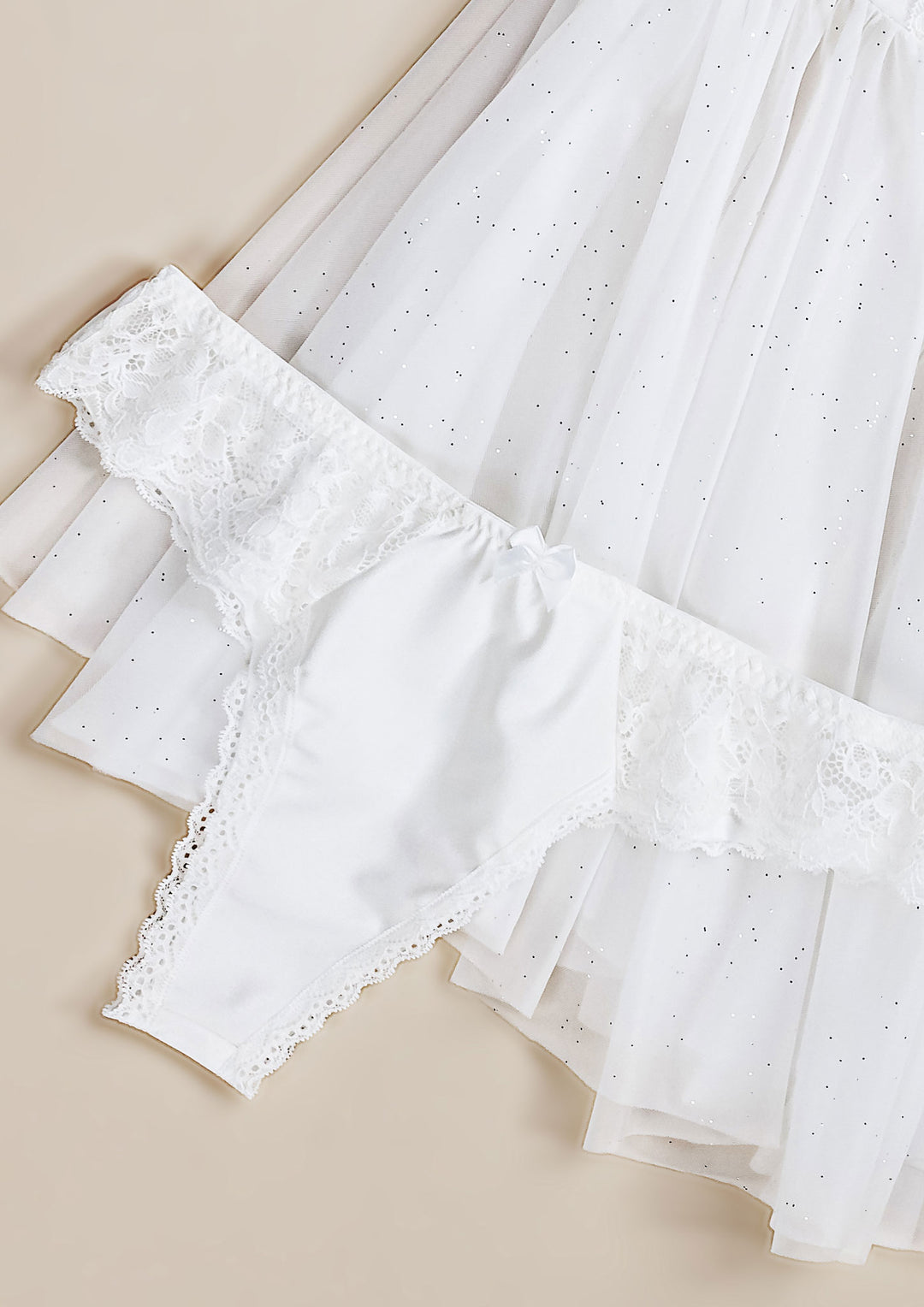 Lace Trim Bridal Babydoll
