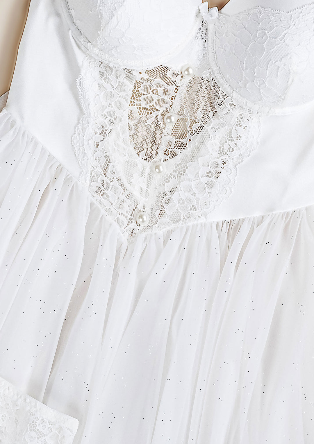 Lace Trim Bridal Babydoll