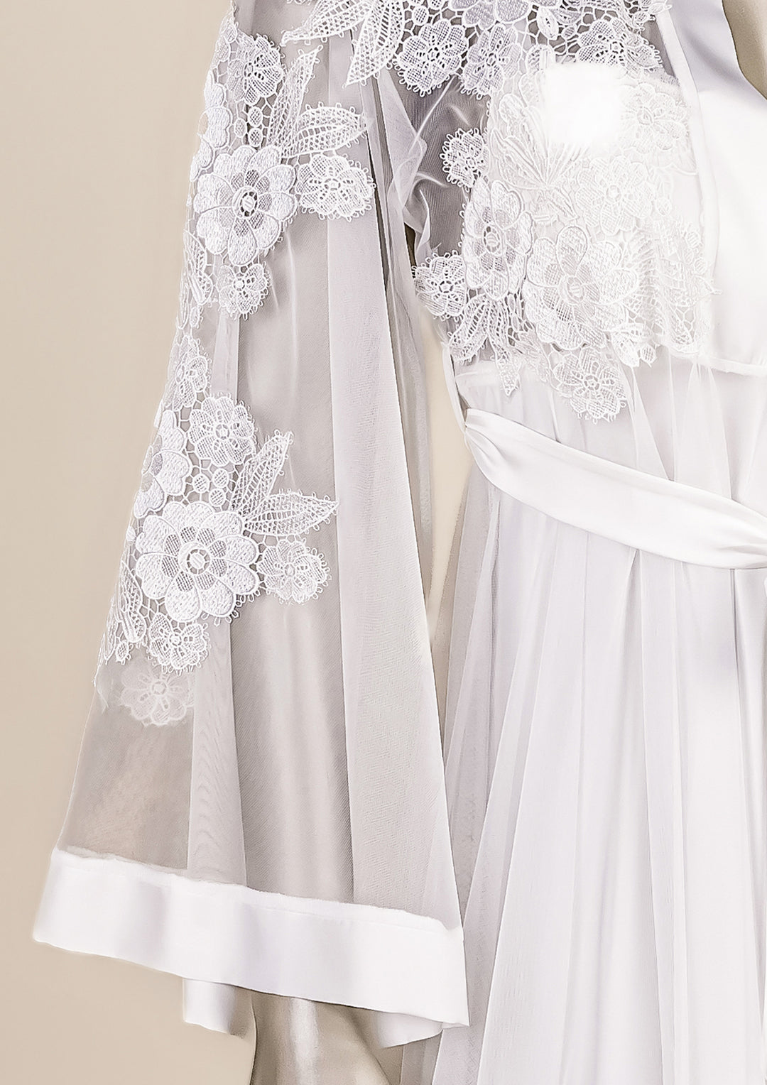 White Satin Lace Bridal Set