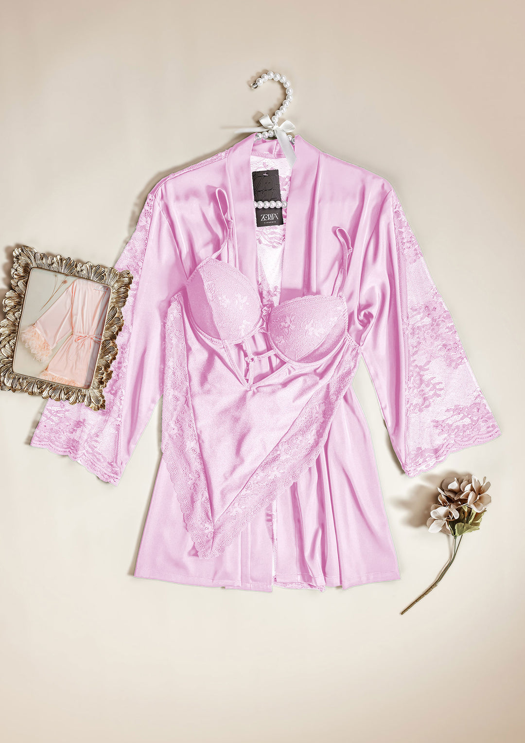 طقم تيدي و روب ساتان