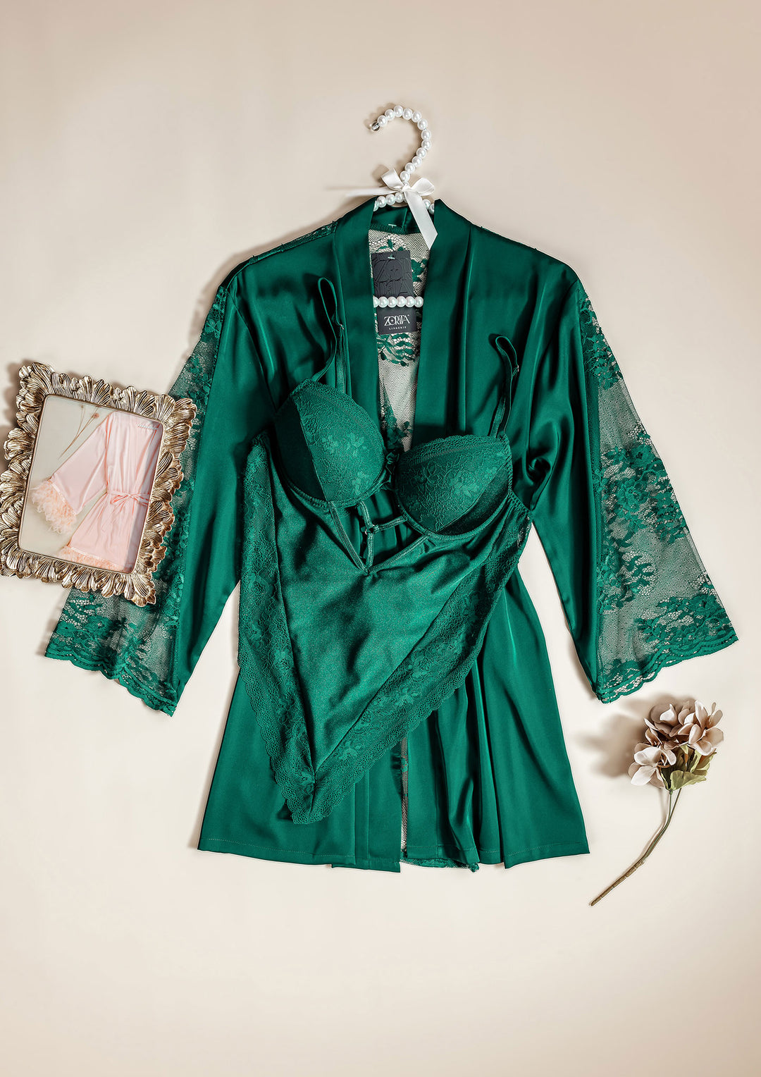 طقم تيدي و روب ساتان