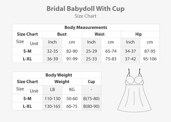Lace Trim Bridal Babydoll