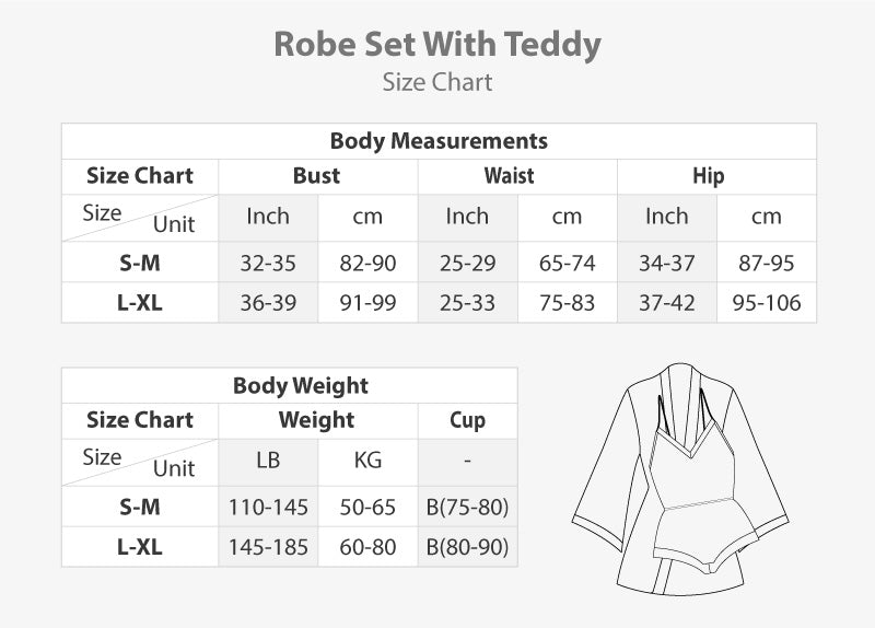 Satin Lace Teddy Robe Set