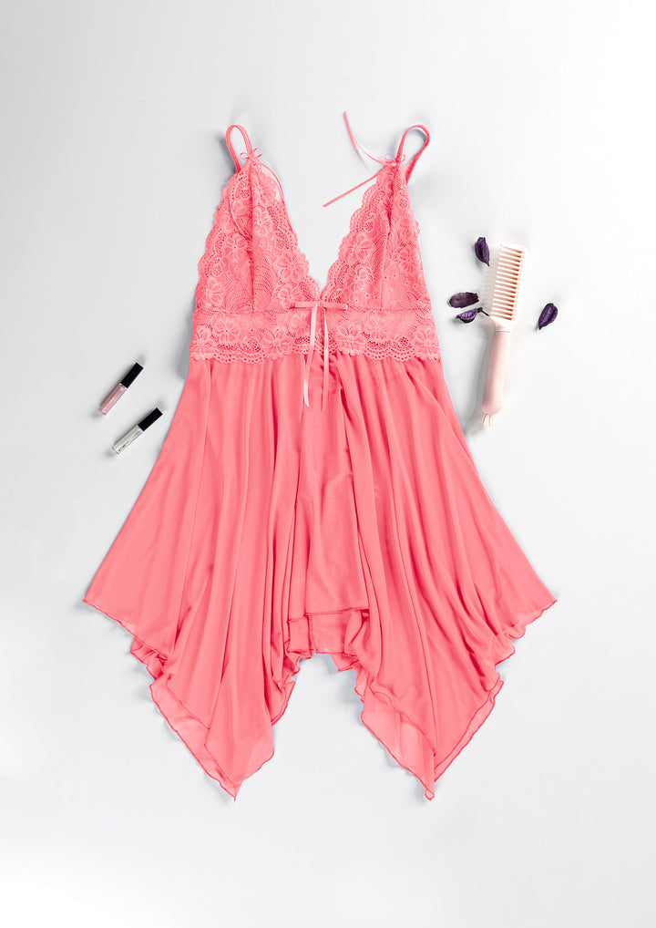 بيبي دول شبك بحواف دانتيل