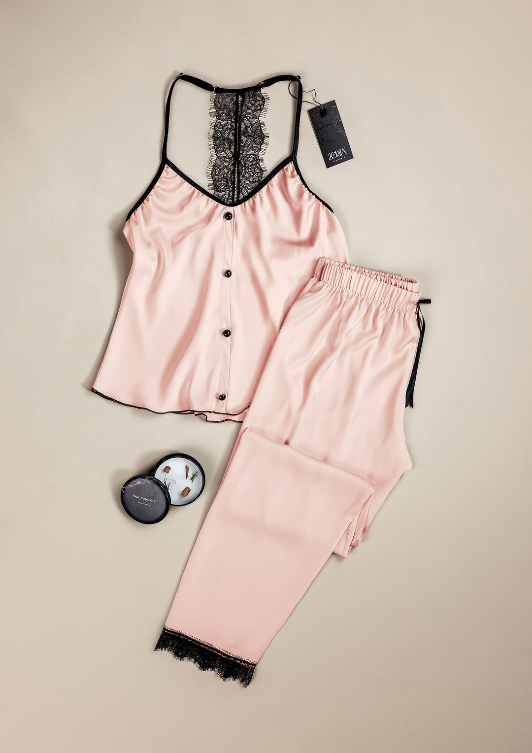 بيجامة ساتان مثيرة قطعتين 3446-25