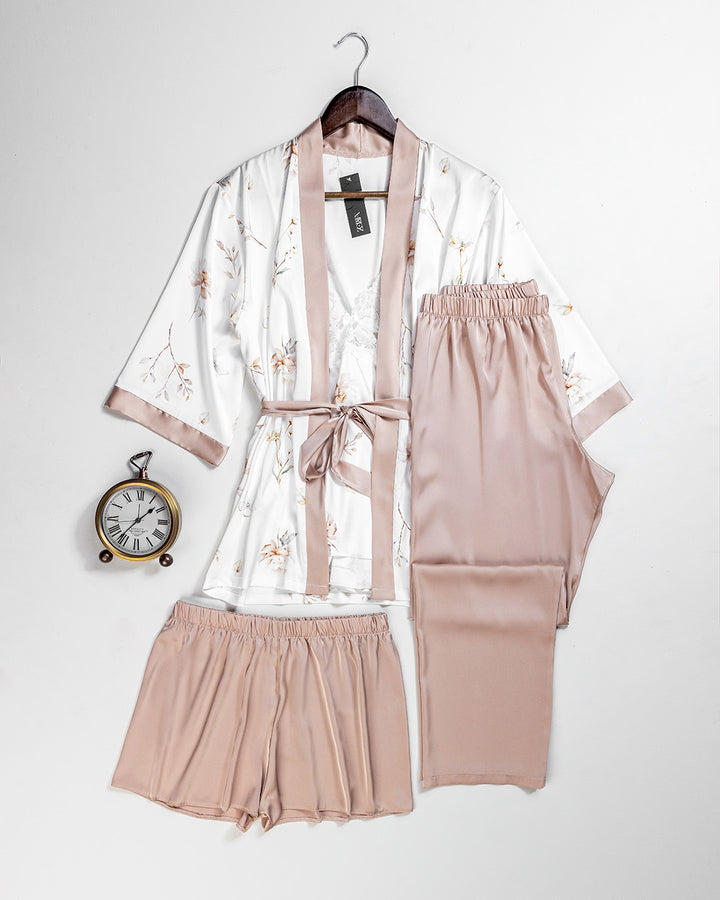 Satin 4-Piece Pajama Set 3450-26