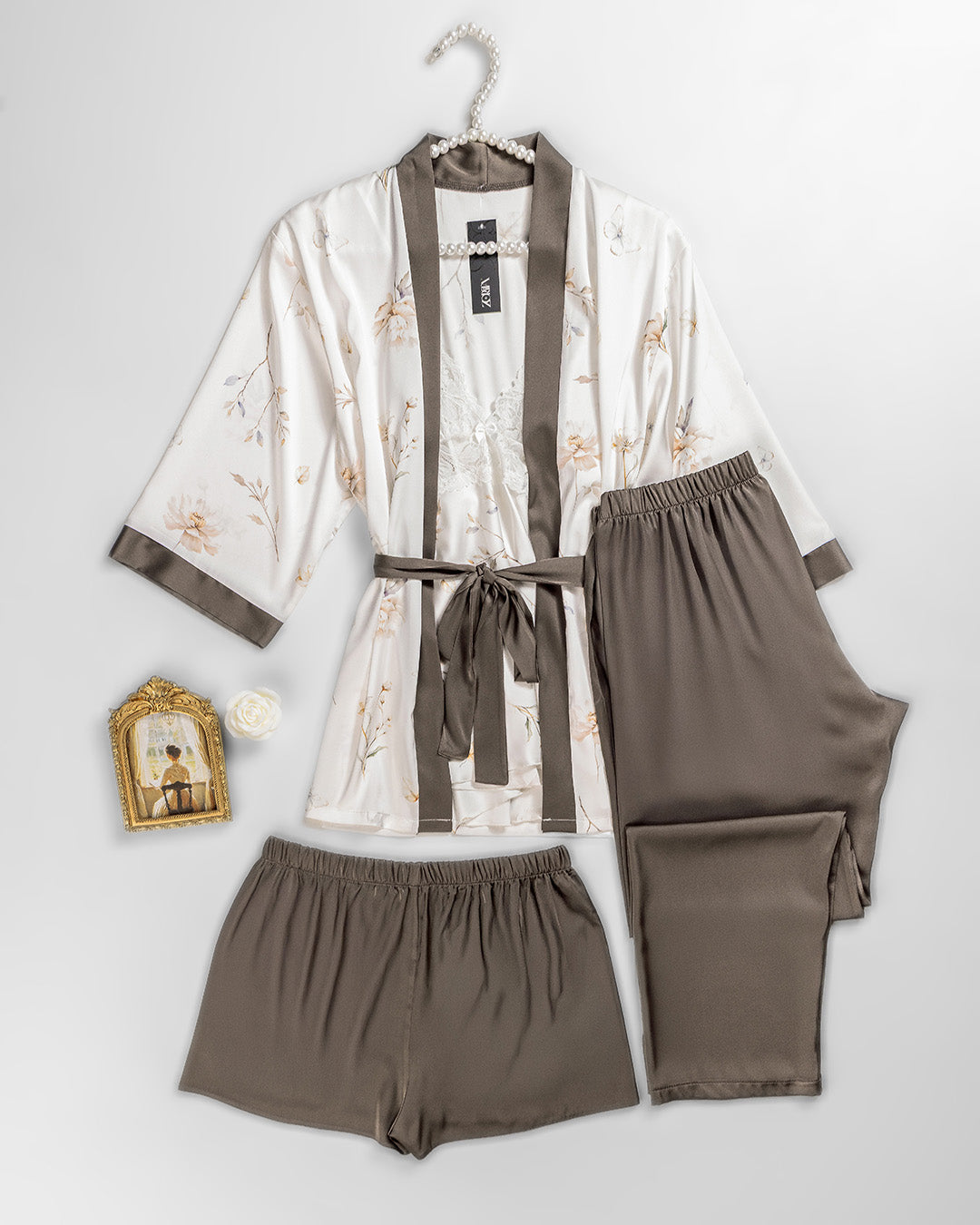 Satin 4-Piece Pajama Set 3450-26