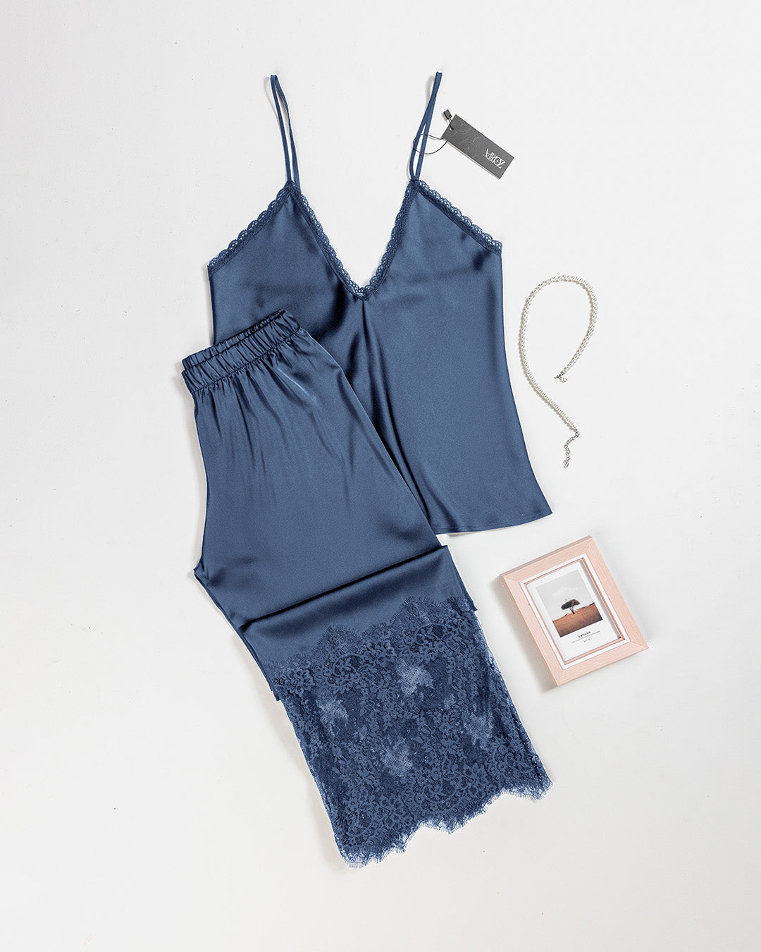 Satin Lace Pajama Set 3473-26