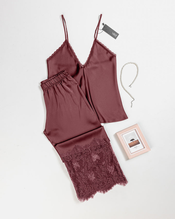 Satin Lace Pajama Set 3473-26