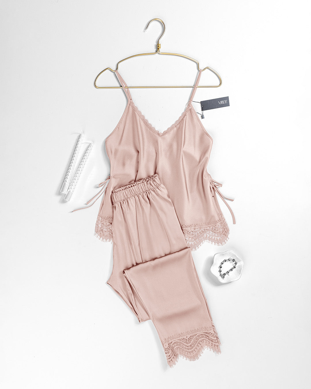 Satin Lace Pajama Set 3479-26