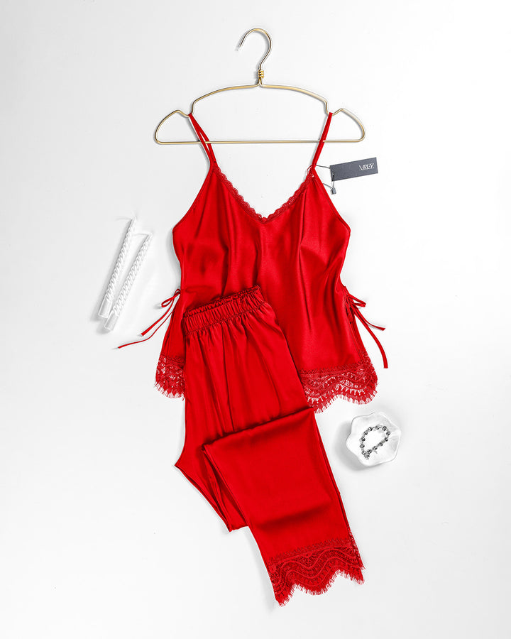 Satin Lace Pajama Set 3479-26
