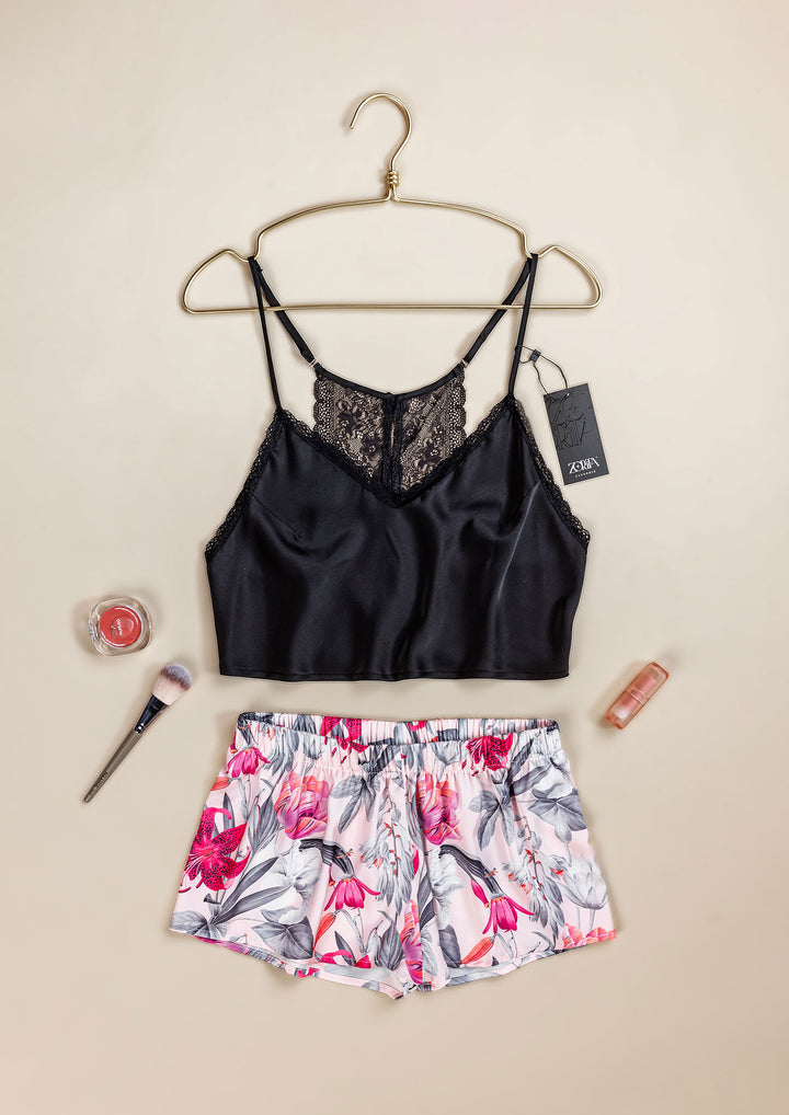Satin Pajama Short Set