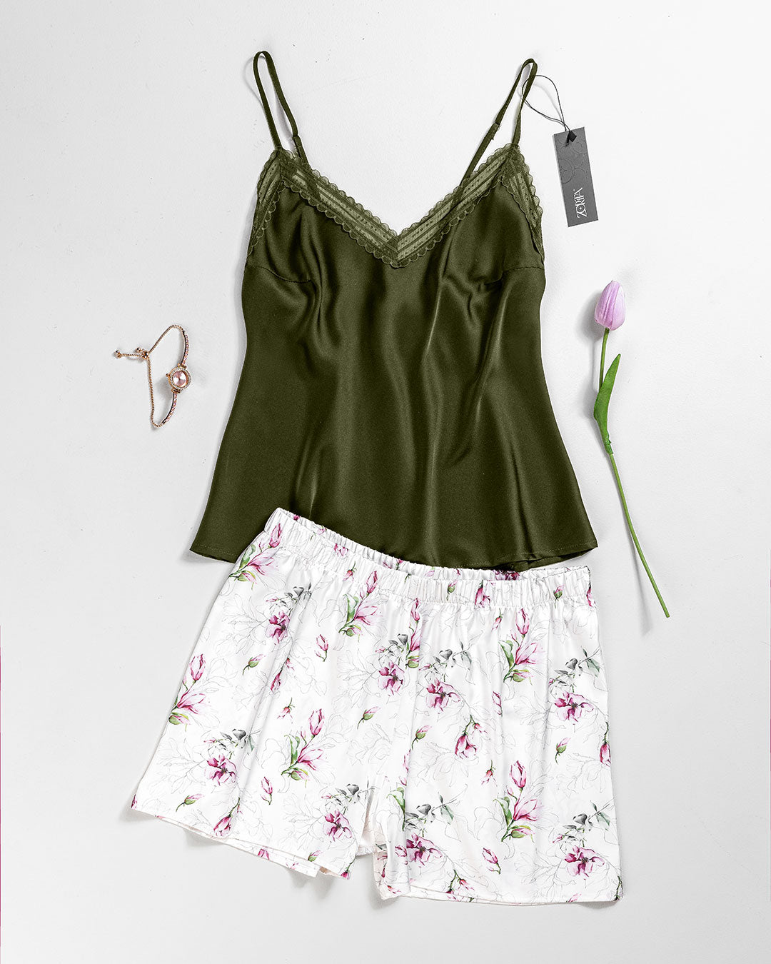 Satin Pajama Short Set 3499-26