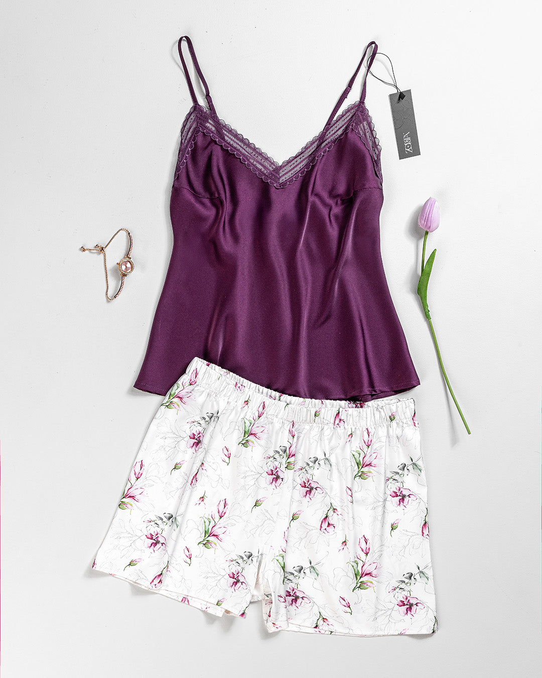 Satin Pajama Short Set 3499-26