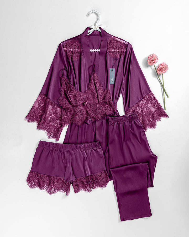 Satin Pajama 4 pcs 3500-26