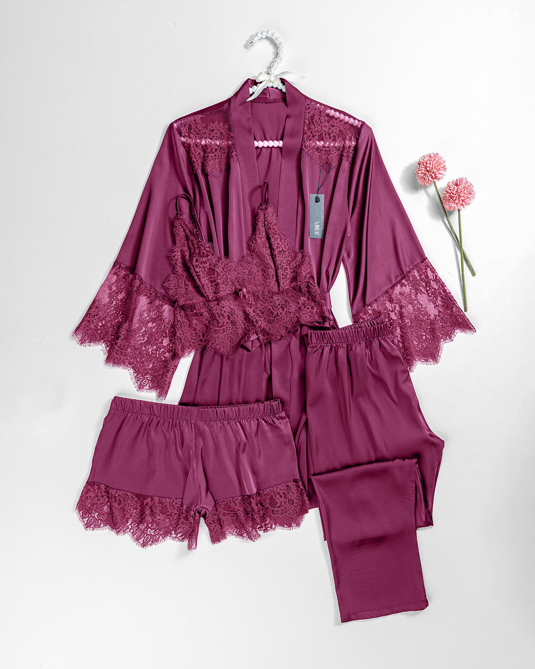 Satin Pajama 4 pcs 3500-26