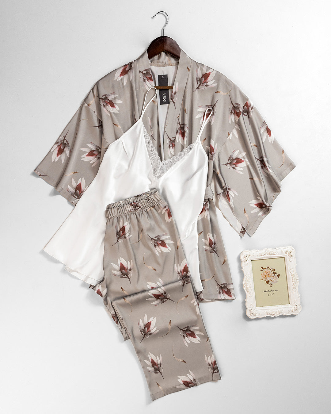 Satin Pajama 3 pcs 3508-26