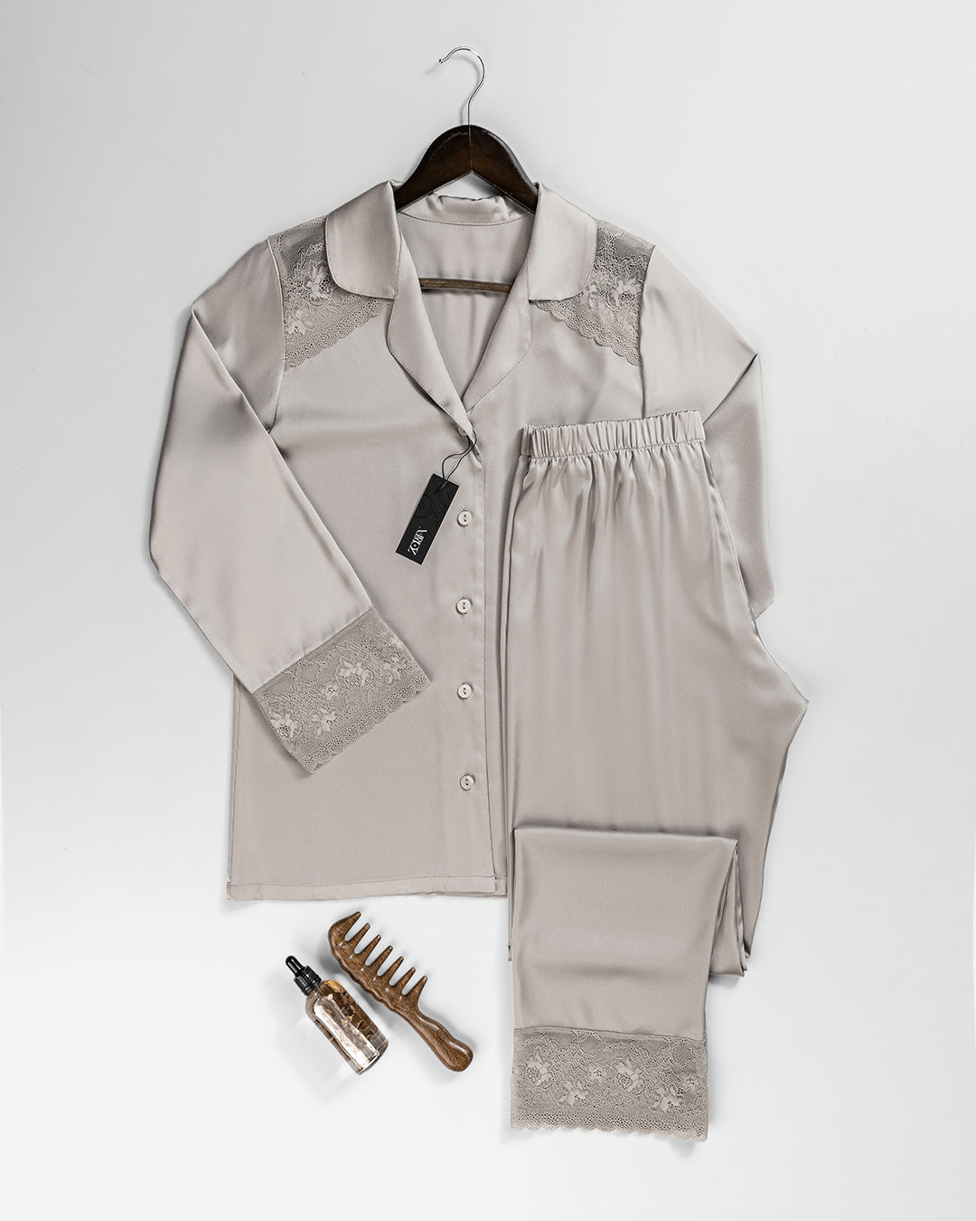 Satin & Lace Pajama Set – 2 Pieces 3516-26