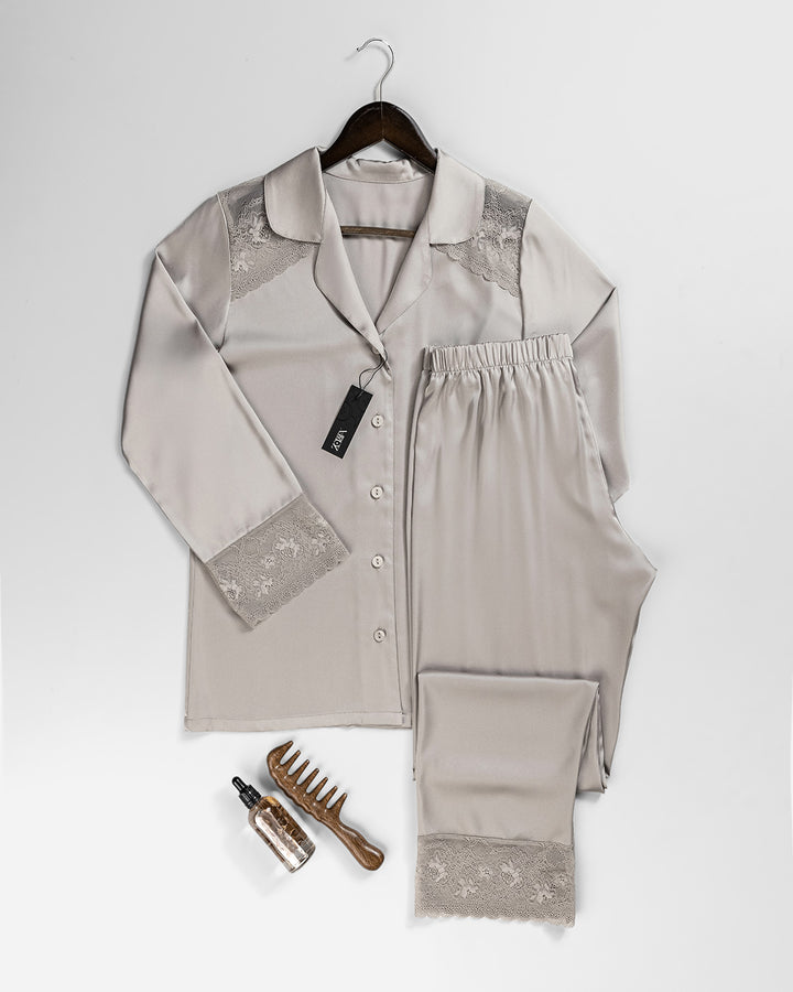 Satin & Lace Pajama Set – 2 Pieces 3516-26
