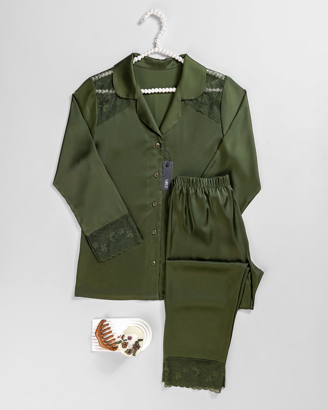 Satin & Lace Pajama Set – 2 Pieces 3516-26